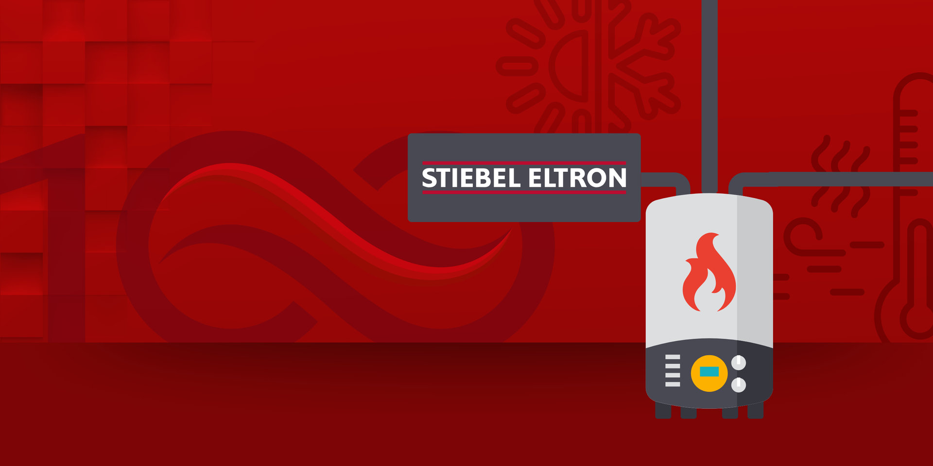 Eine Wärmepumpe mit dem Logo der Firma Stiebel Eltron